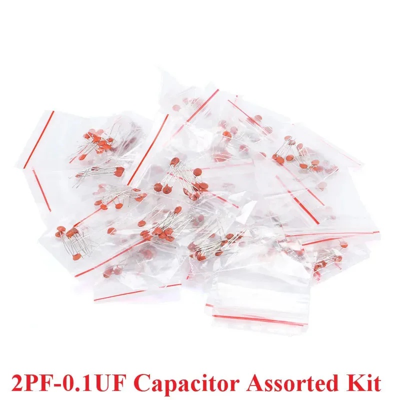 Electronics & Gadgets Starting With T - مجموعة مكثفات سيراميك 300 قطعة/مجموعة، 2PF-0.1UF،
