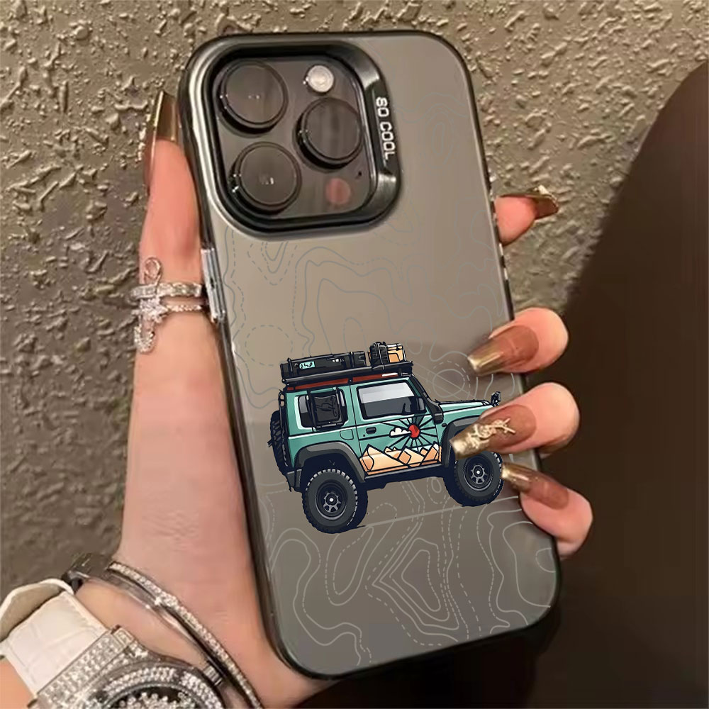 Apple Iphone 15 Pro Max - جراب هاتف بتصميم سيارة بسيط لهواتف