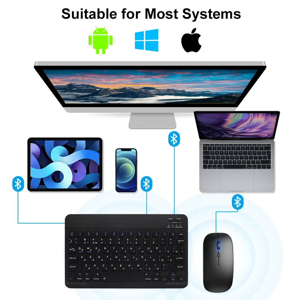 ماوس لوحة مفاتيح لاسلكي بلوتوث - مراجعة Wireless Keyboard Mini وسعره