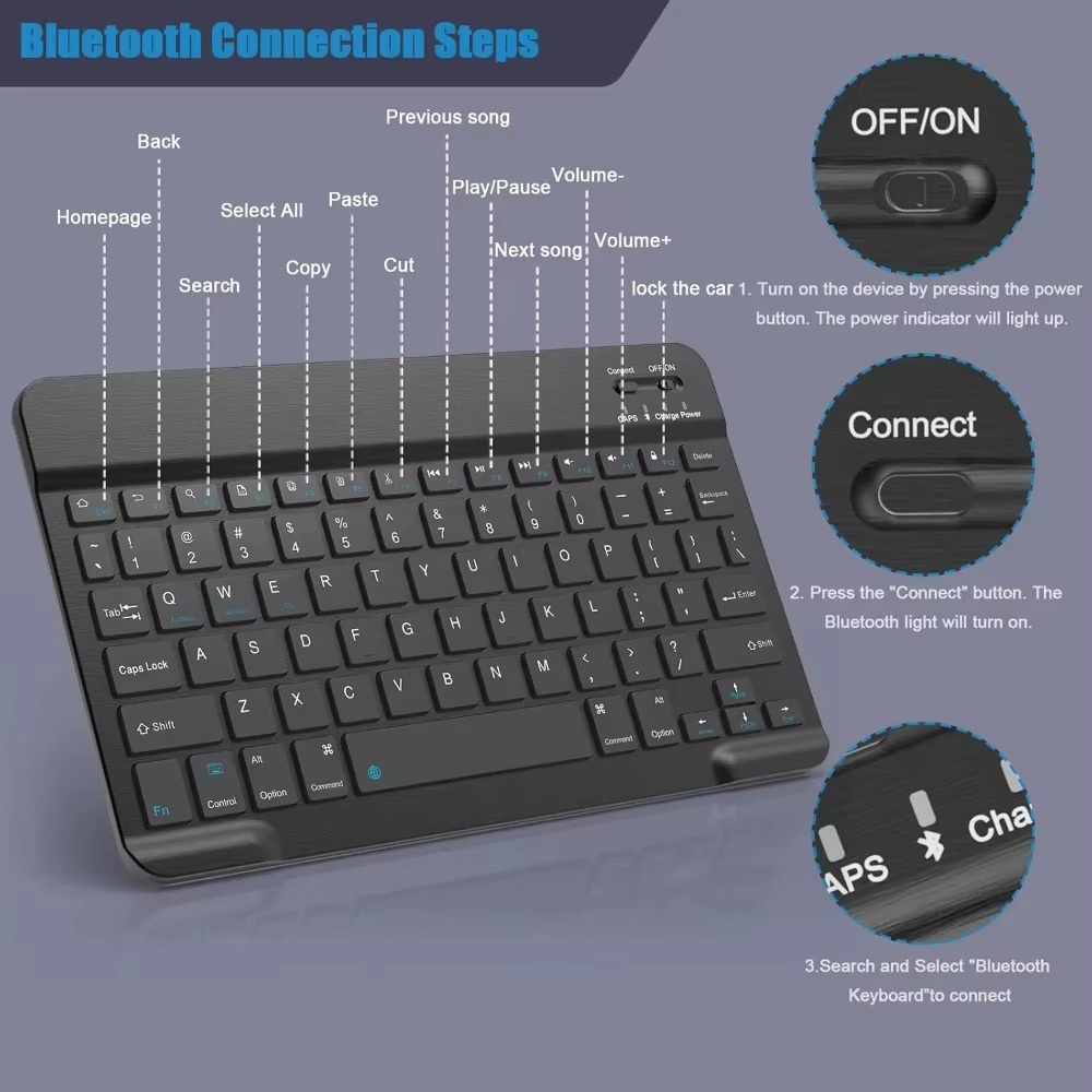 لوحة مفاتيح بلوتوث 5.0 لاسلكية - مراجعة Wireless Keyboard Mini وسعره